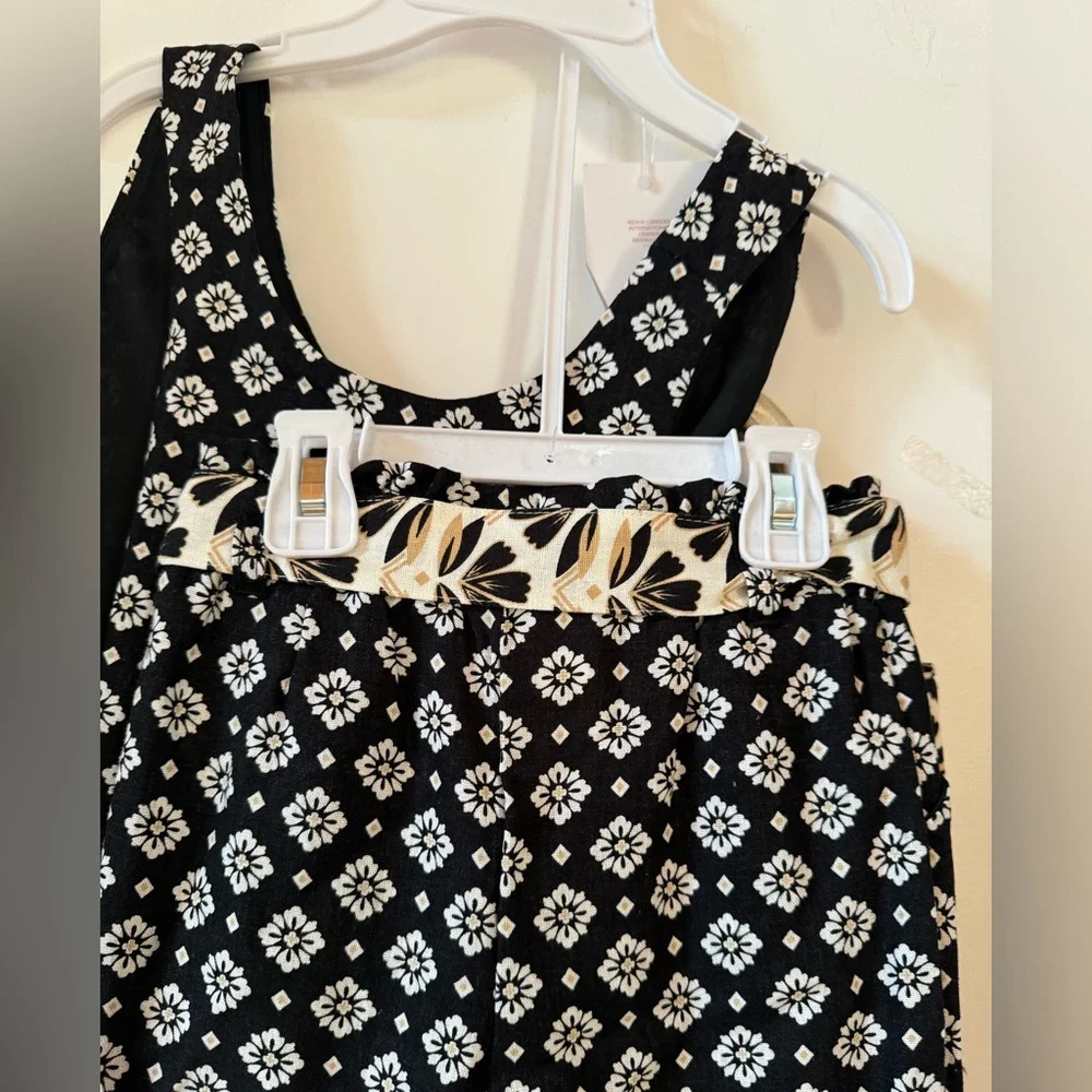 Sigrid Olsen Kids 3 piece outfit black white & beige purse pants top NWT Size 4